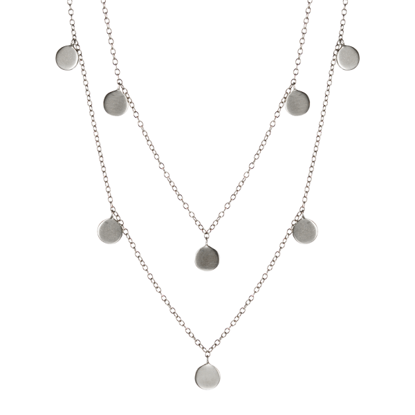 Sterling Silver Moroccan Disc Wrap Necklace
