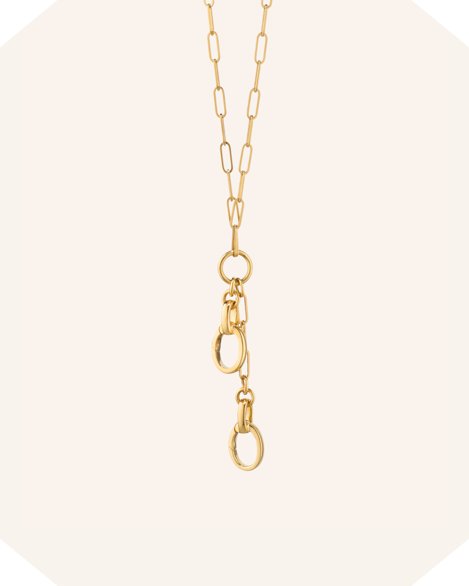 18" "Design Your Own" Paperclip Link Charm Chain Necklace, 2 Charm Stations