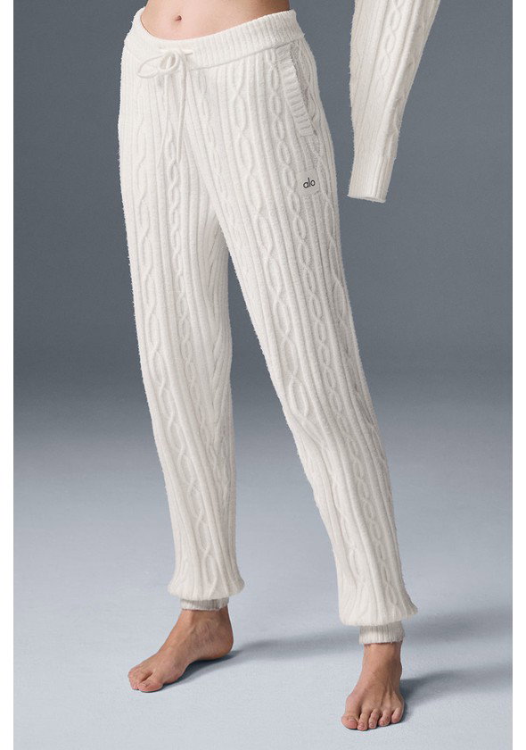 Cable Knit Winter Bliss Pant - Ivory - Ivory / S