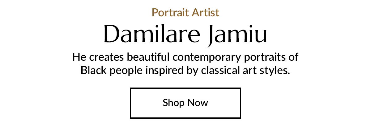 He creates beautiful contemporary portraits of Black people inspired by classical art styles