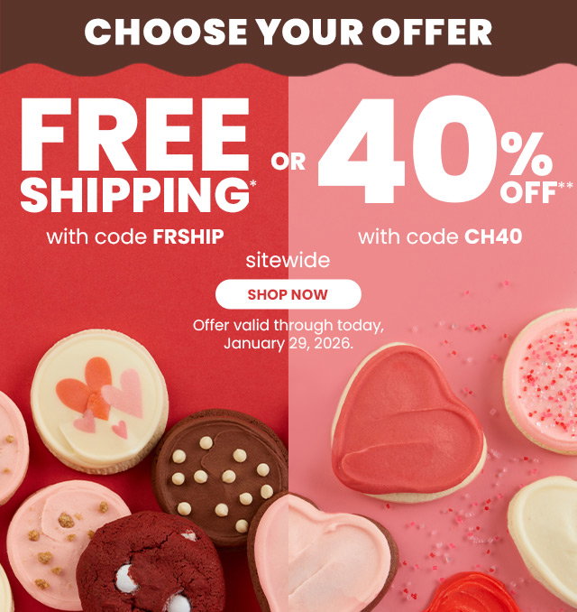 Today Only - CHOOSE YOUR OFFER - Free Shipping OR 40% off sitewide