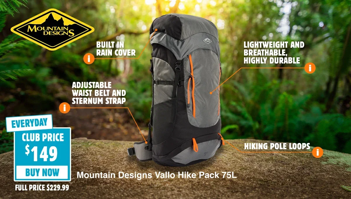 Mountain Designs Vallo Hike Pack 75L
