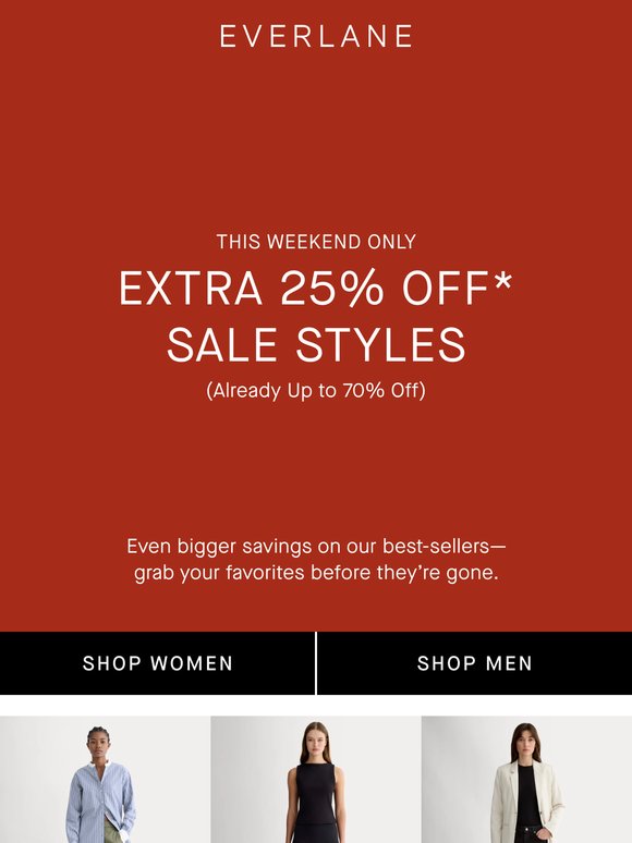 Our Sale Just Got Bigger: Extra 25% Off