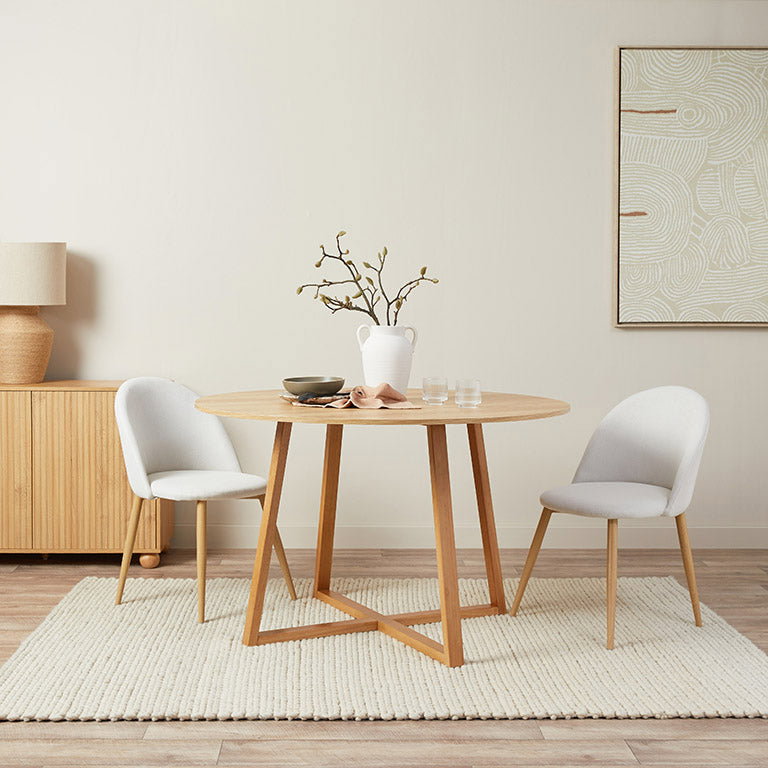 Image of Kyoto Round Four Seater Dining Table - Natural