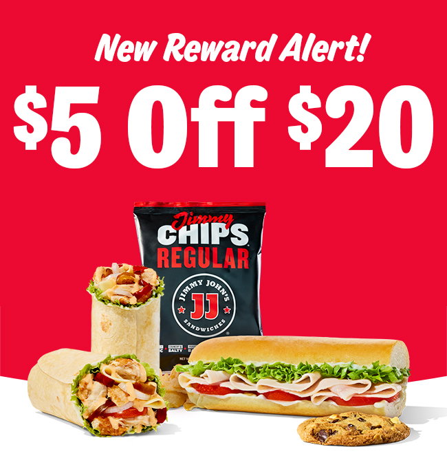 New Reward Alert! $5 Off $20