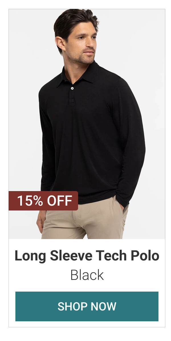 Black Long Sleeve Tech Polo