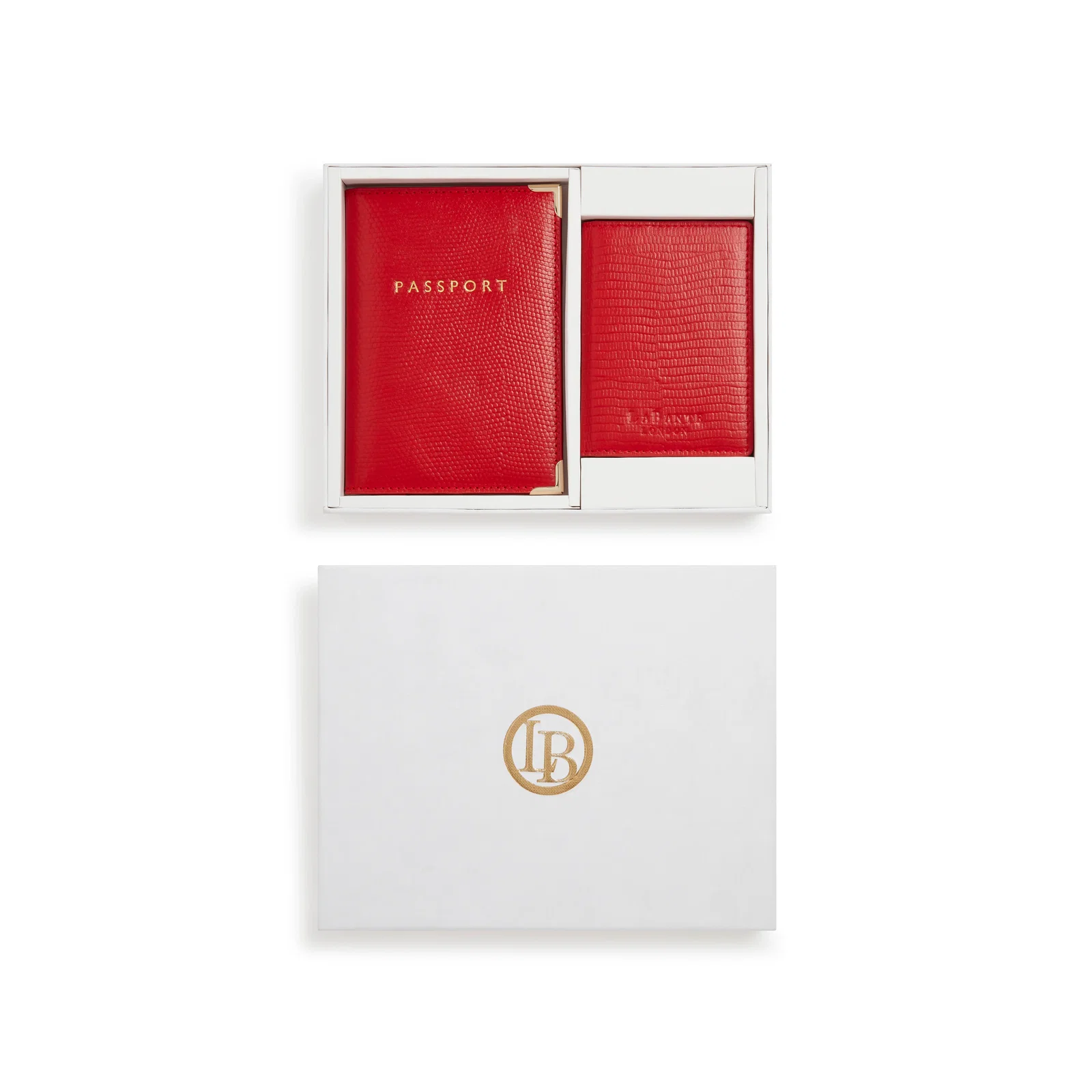 Image of Nutcombe Red Passport Holder & Credit Card holder Gift Box