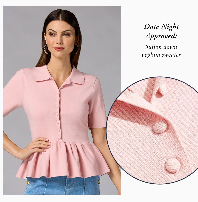 Shop Button Down Peplum Sweater