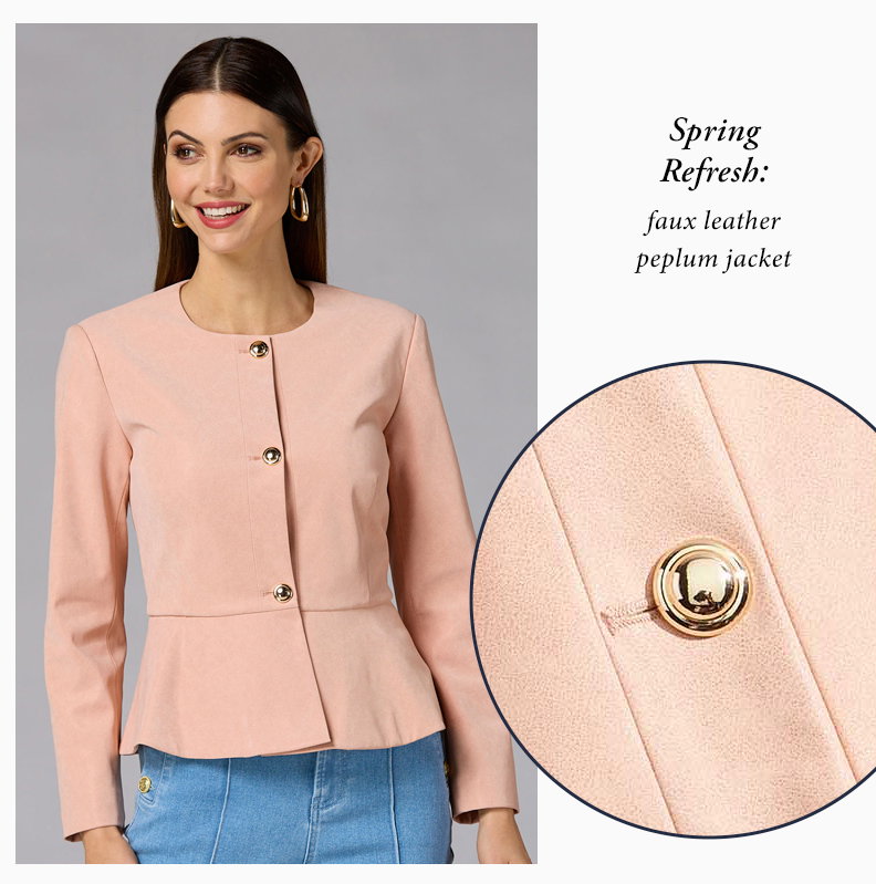 Shop Faux Leather Peplum Jacket