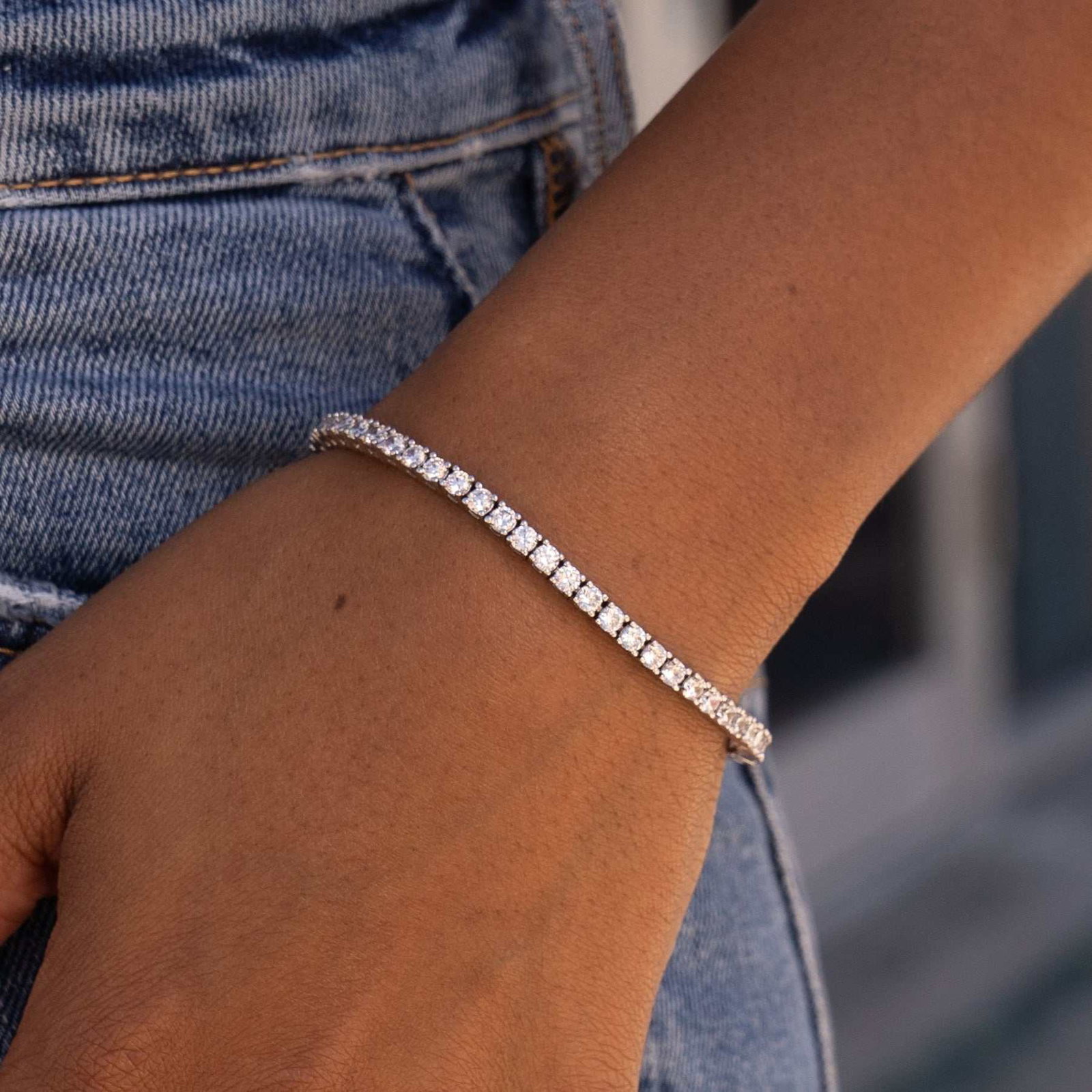 Image of Diamond Tennis Bracelet in White Gold - 3mm