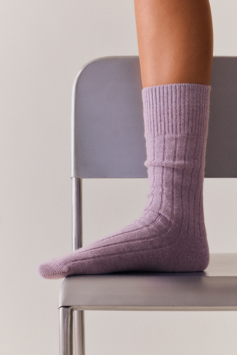 Parma Violet Merino Bed Socks