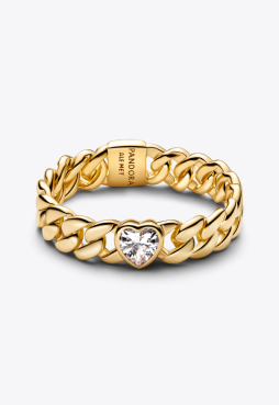 Heart Cuban Chain Ring