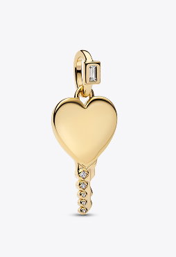 Engravable Heart Key Pendant