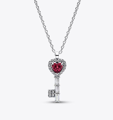 Elevated Heart Key Collier Necklace