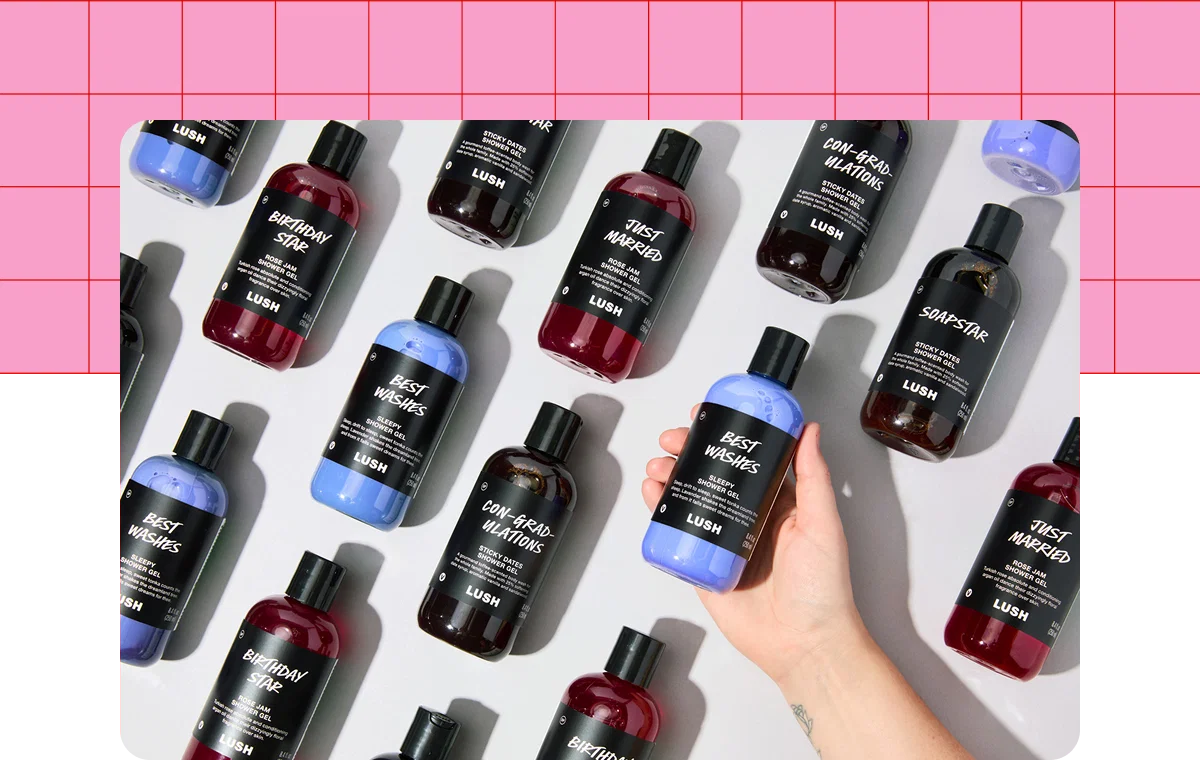 An image with exampls of personalized shower gels