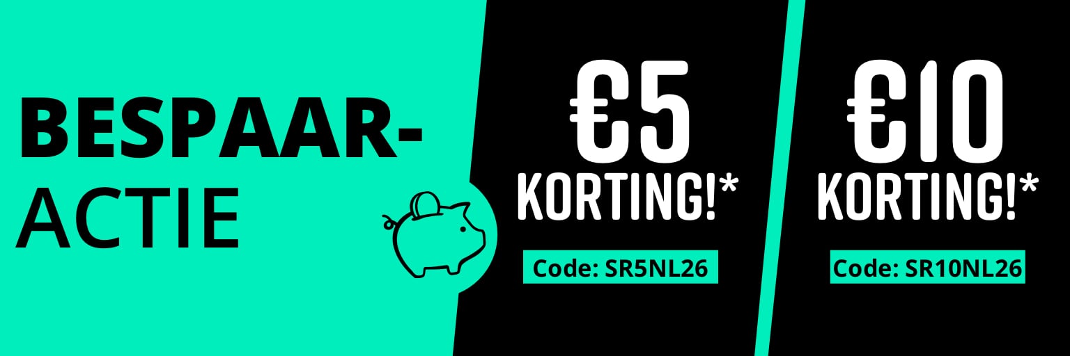 Bespaaractie, €5 korting / €10 korting