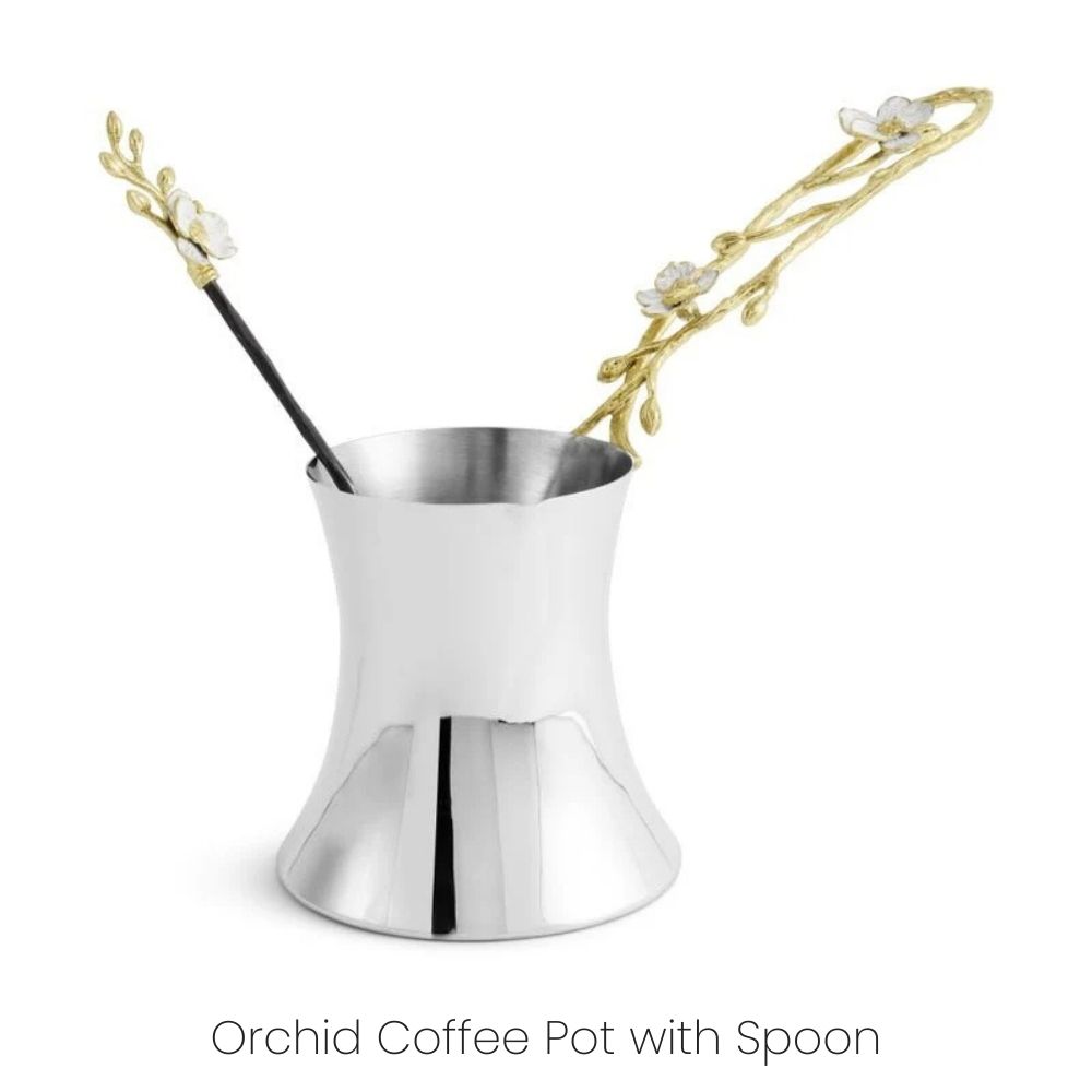Orchid Coffee Pot with Spoon