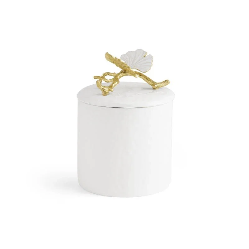Image of Butterfly Ginkgo Gold Porcelain Canister