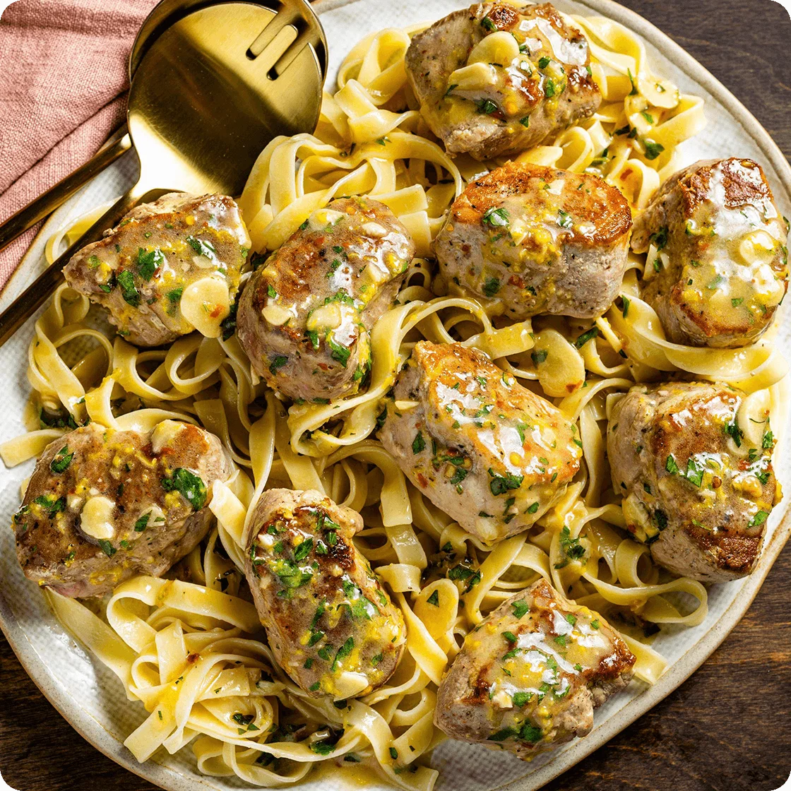 Pork Tenderloin Medallions with Lemon-Parsley Pan Sauce
