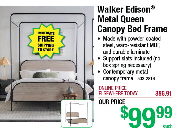 Walker Edison® Metal Queen Canopy Bed Frame - ONLY $99.99!