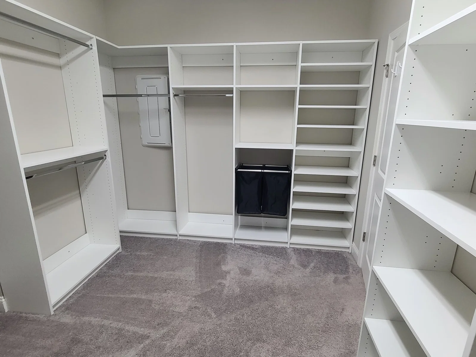 White Alto Plain Bedroom, Pull Out Hamper