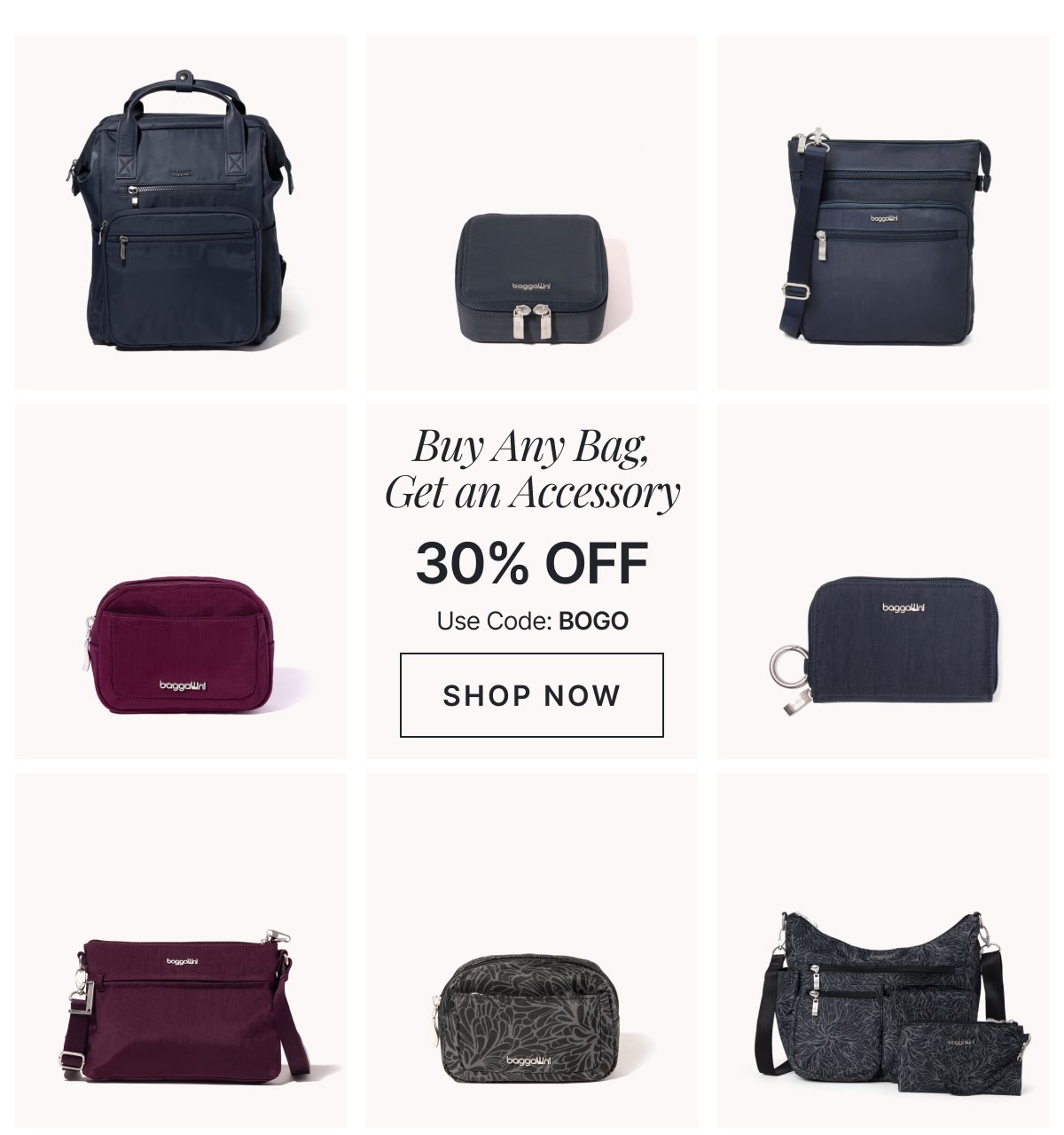 Buy Any Bag, Get an Accessory 30% Off >