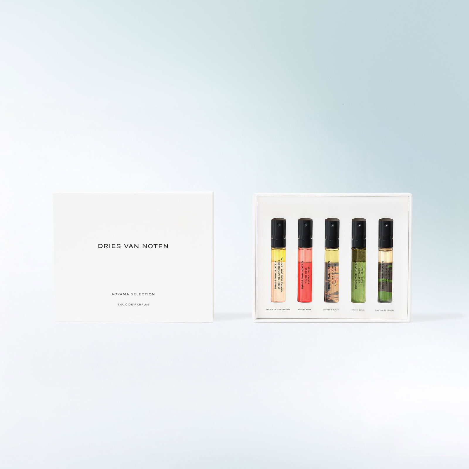 Selection Aoyama discovery set in light blue background - Dries Van Noten