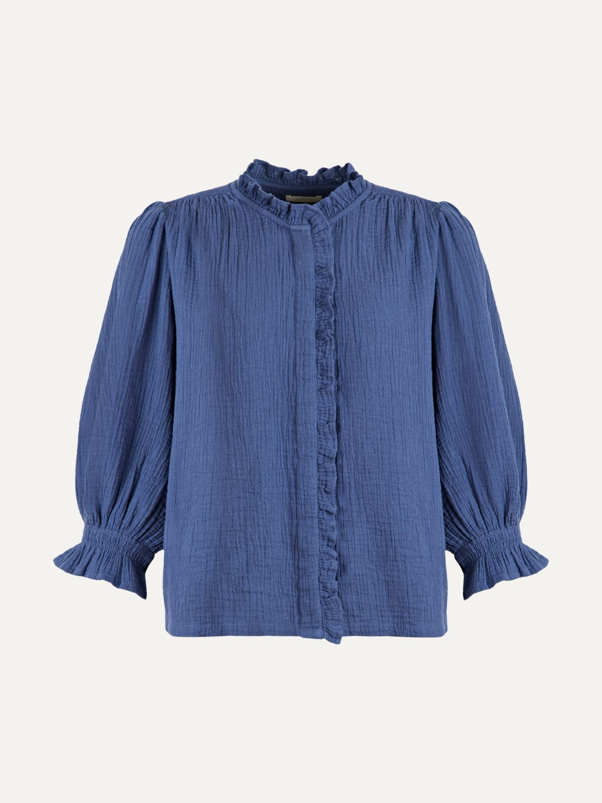 Frankie Double Cotton Gauze Blouse - Blue BY IRIS  Regular price£135.00