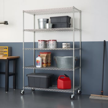 TRINITY EcoStorage 5-Tier Wire Shelving Rack 48-inch x 24-inch x 72-inch NSF