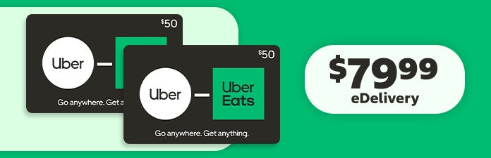 Uber - Two $50 eGift Cards