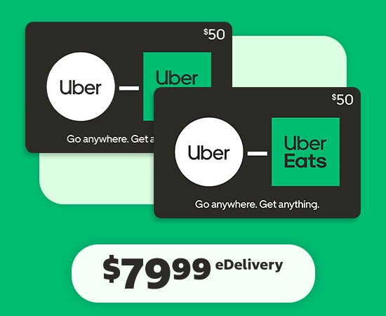Uber - Two $50 eGift Cards