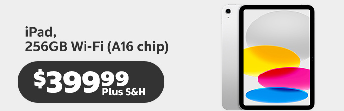 iPad, Wi-FI A16 chip $299.99