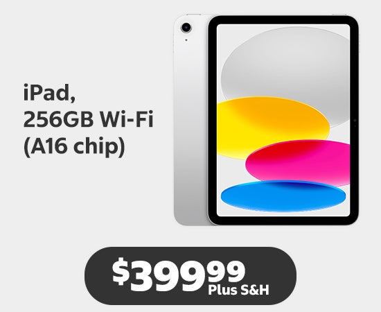 iPad, Wi-FI A16 chip $299.99