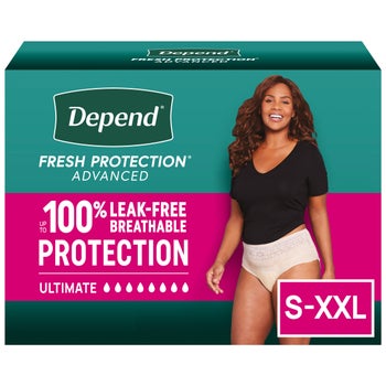 Depend Fresh Protection Advanced Incontinence and Postpartum Bladder Leak Underwear for Women, Ultimate Absorbency