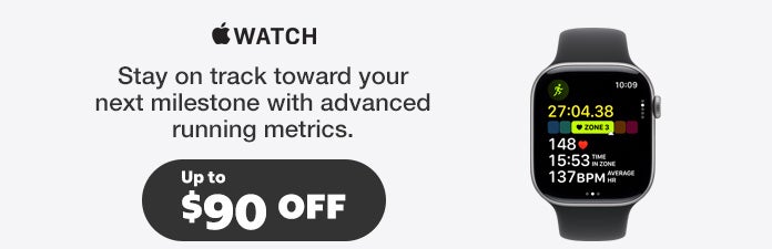 apple watch stay on track toward your next milestone with advanced running metrics up to $90 OFF