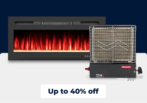Up to 40% off Portable Heaters & Fireplaces 
