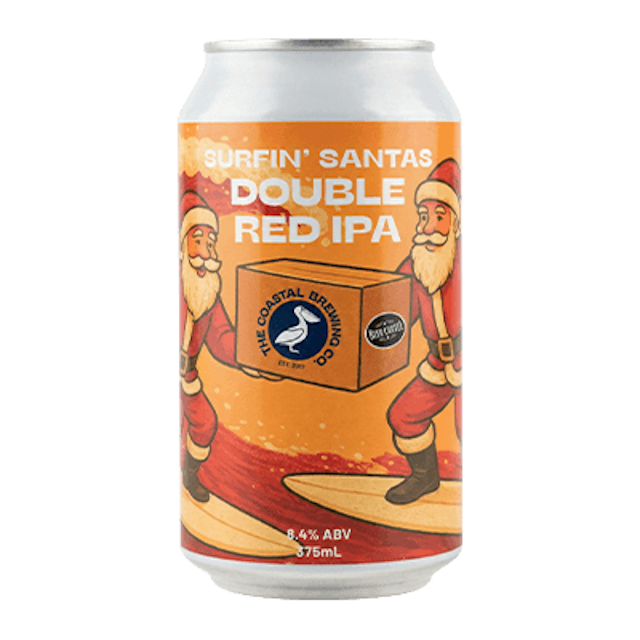 The Coastal Brewing Co Surfin' Santas Double Red IPA 375ml Can - Single