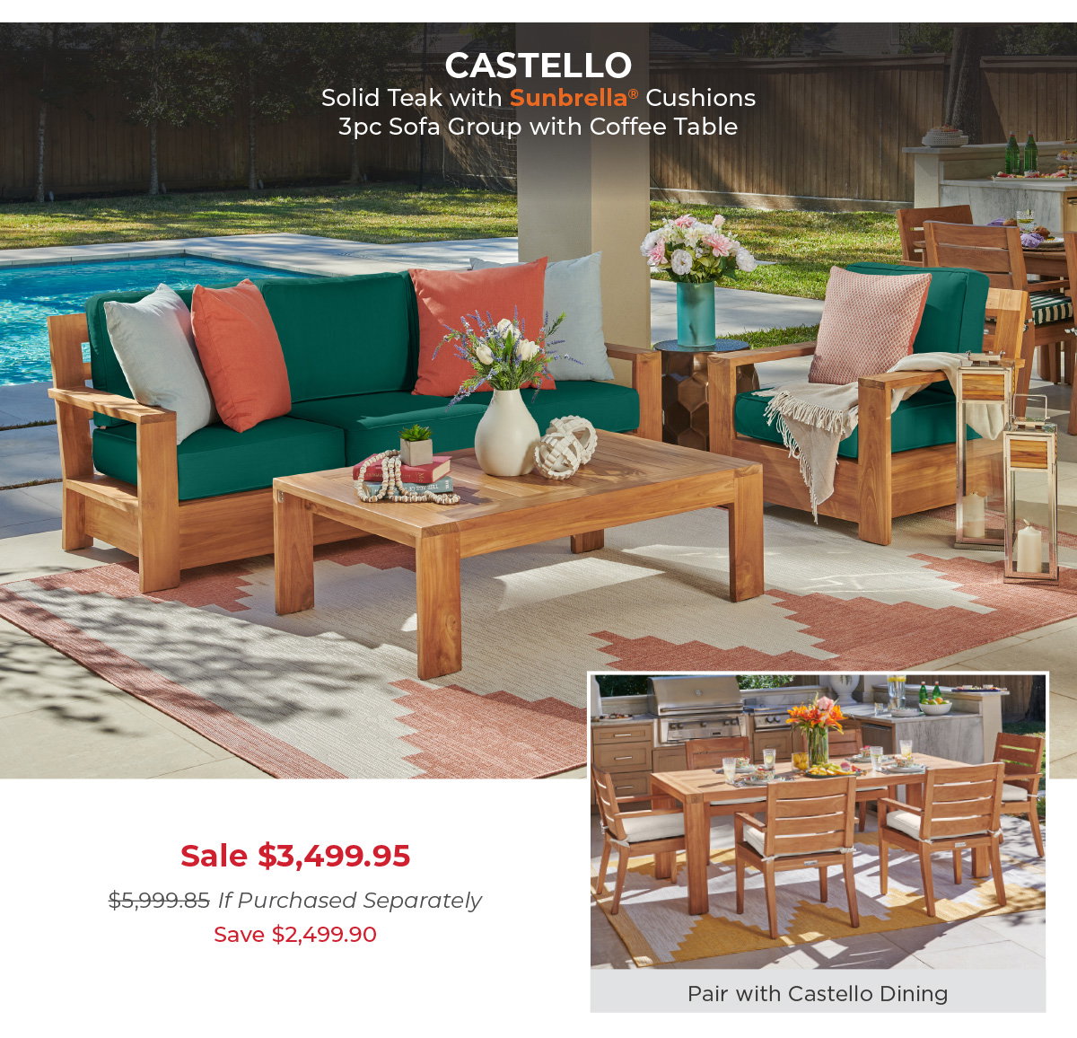 Castello 3 PC Sofa Group 