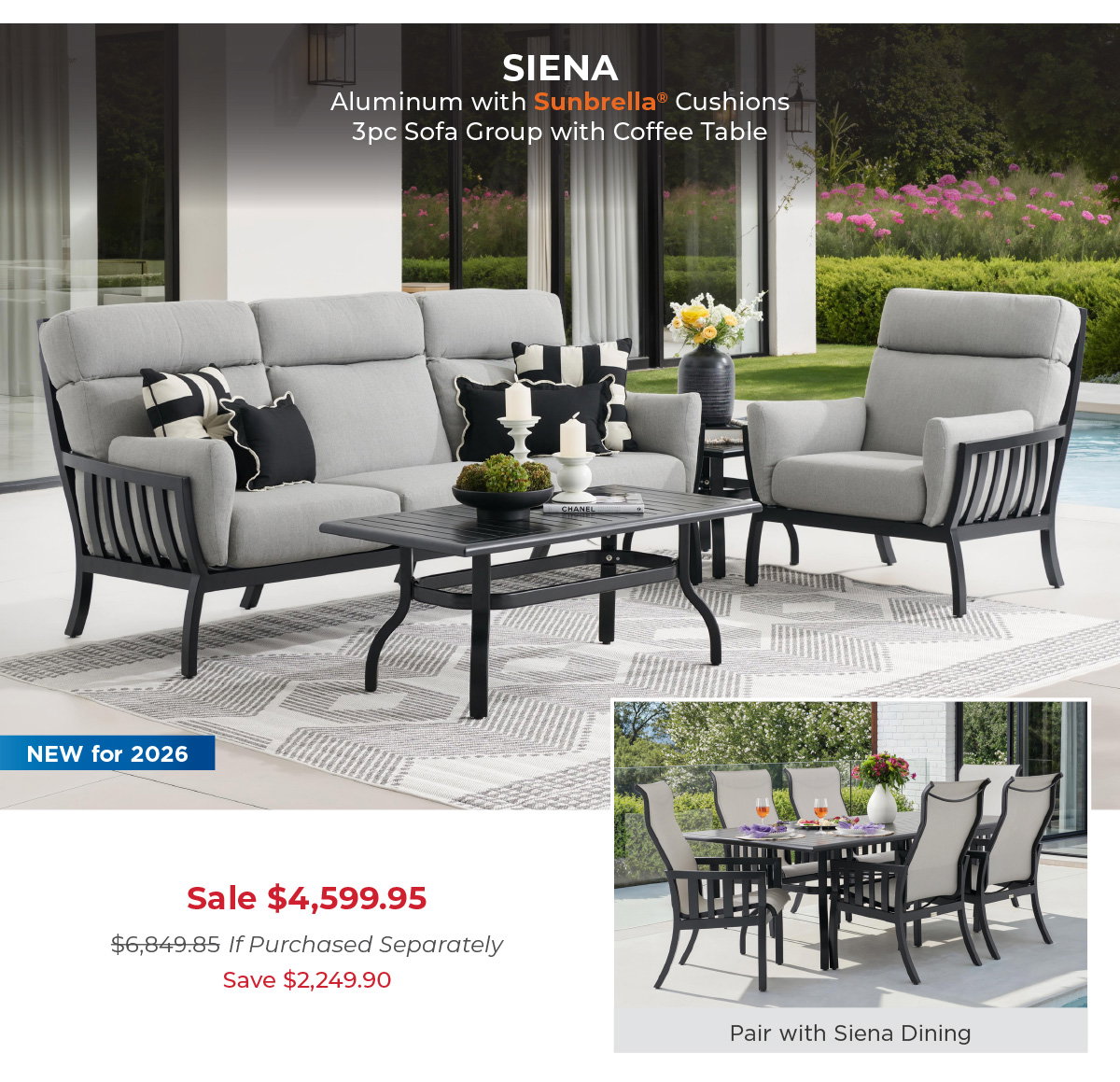 Siena 3 PC Sofa Group 