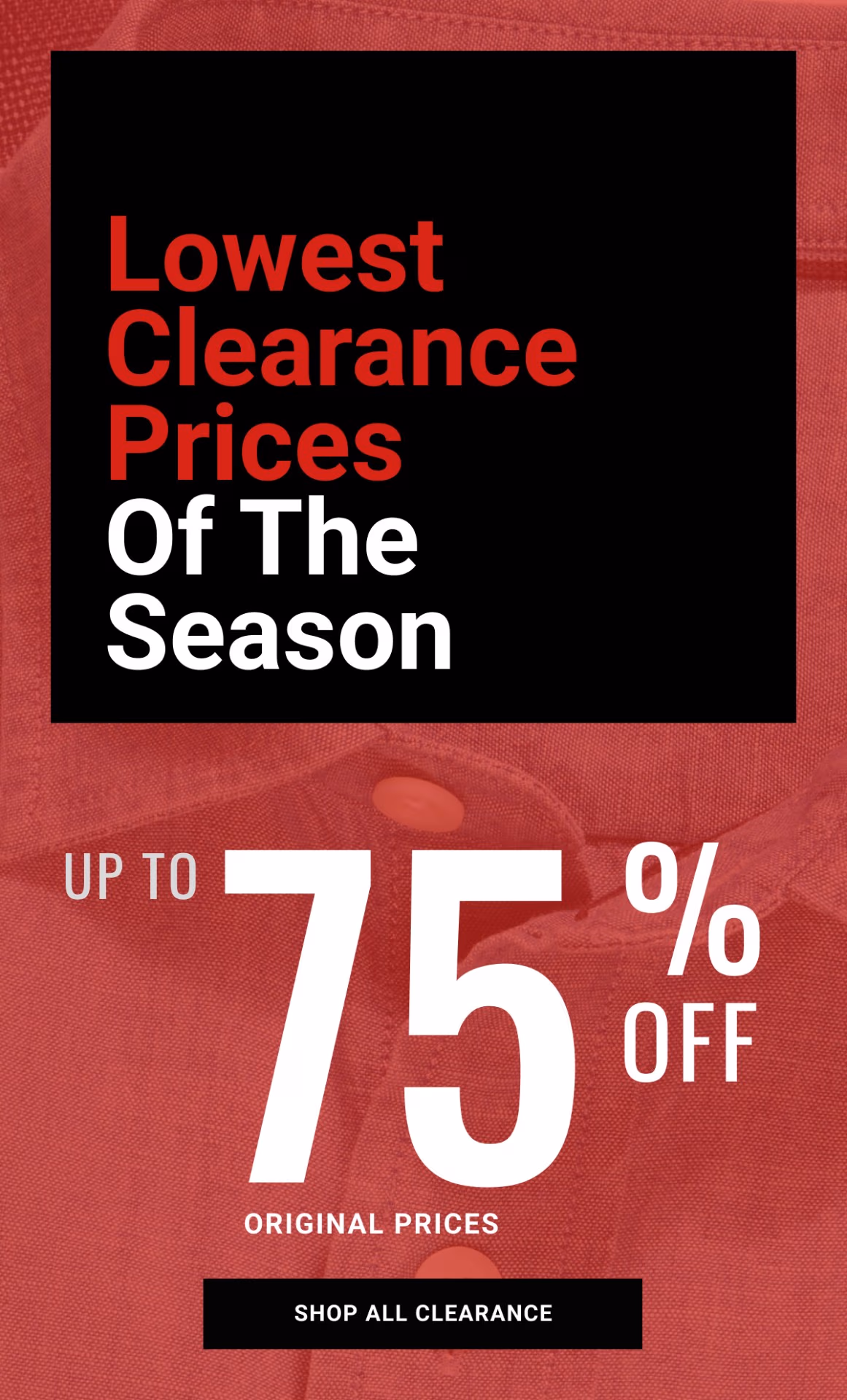 Big Deal Clearance Event Up to 70% off original prices + New Markdowns Shop All See terms below.