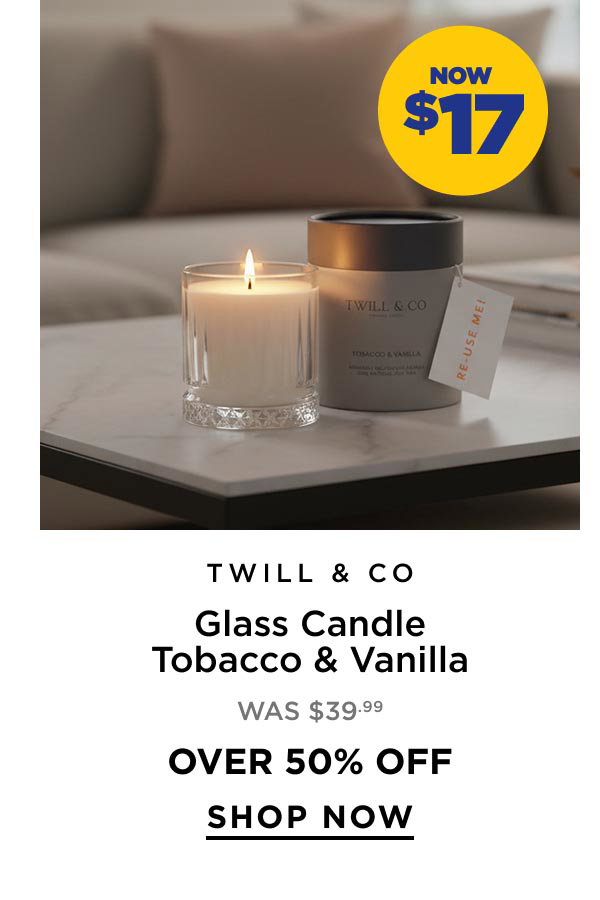 Twill & Co Glass Candle Tabacco and Vanilla 