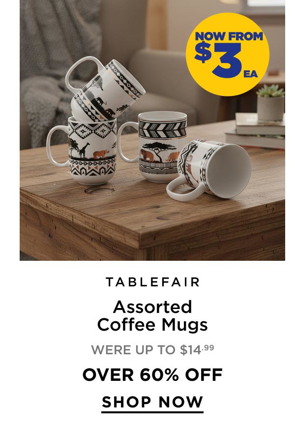 Tablefair	Assorted Coffee Mugs