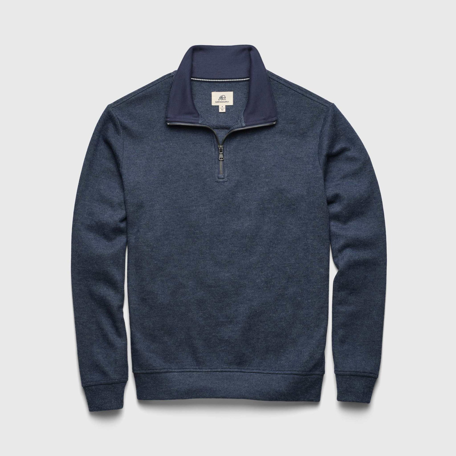 Image of Bobby Cashmist Fleece Quarter Zip - Navy Blazer