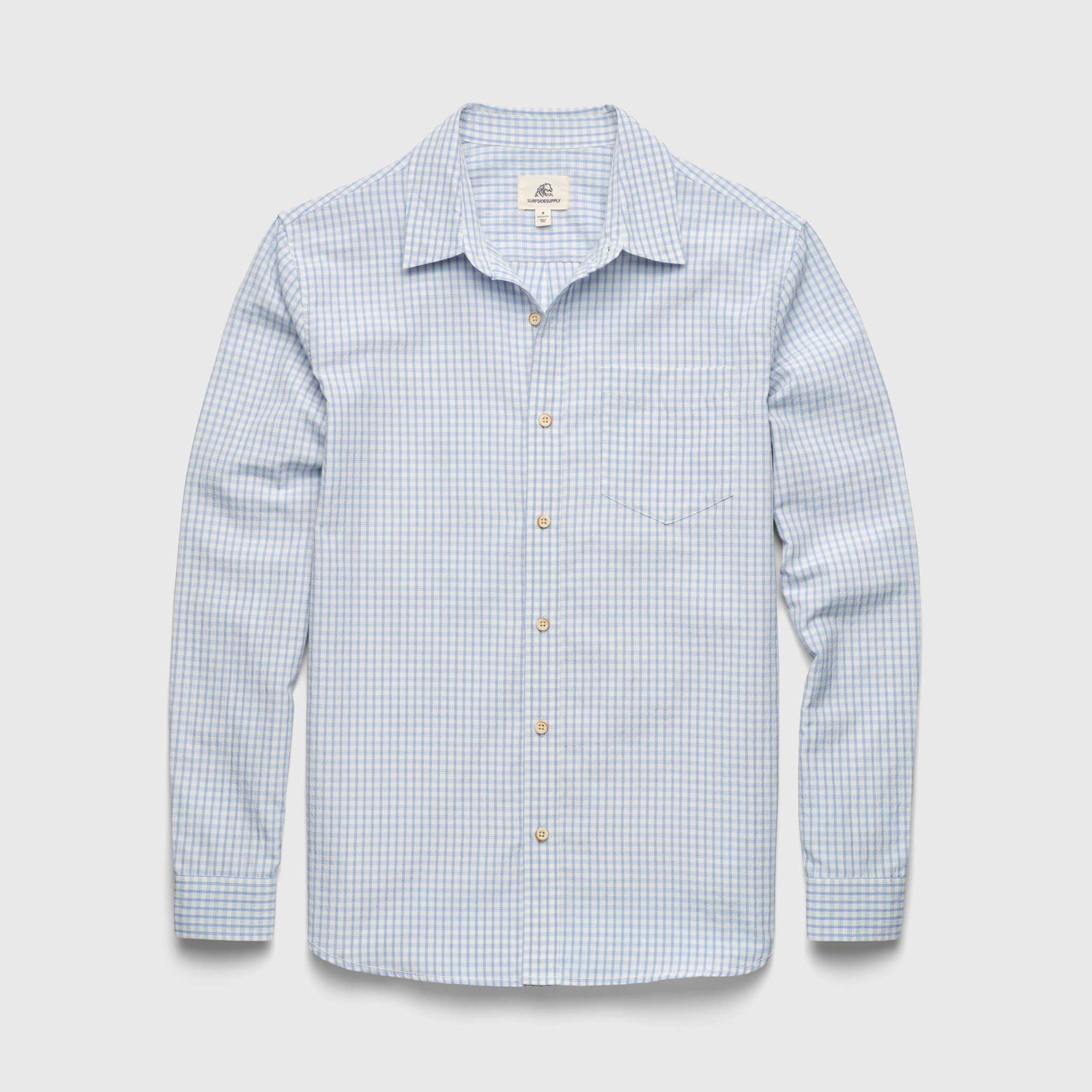 Image of Brian Seersucker Shirt - Blue