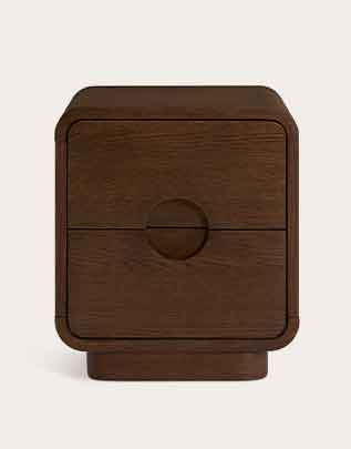 Habitat Adeje 2 Drawer Bedside Table - Walnut