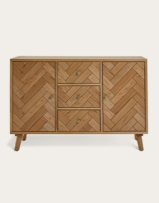 Habitat Afram 2 Door 3 Drawer Sideboard - Natural