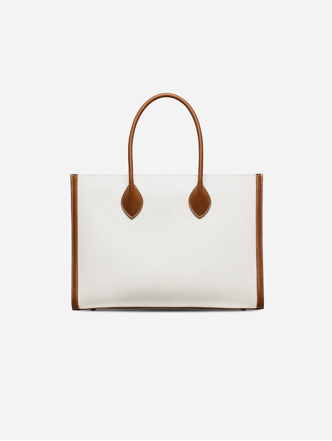 Image of Aurora Cactus Leather Vegan Tote Bag | White & Brown