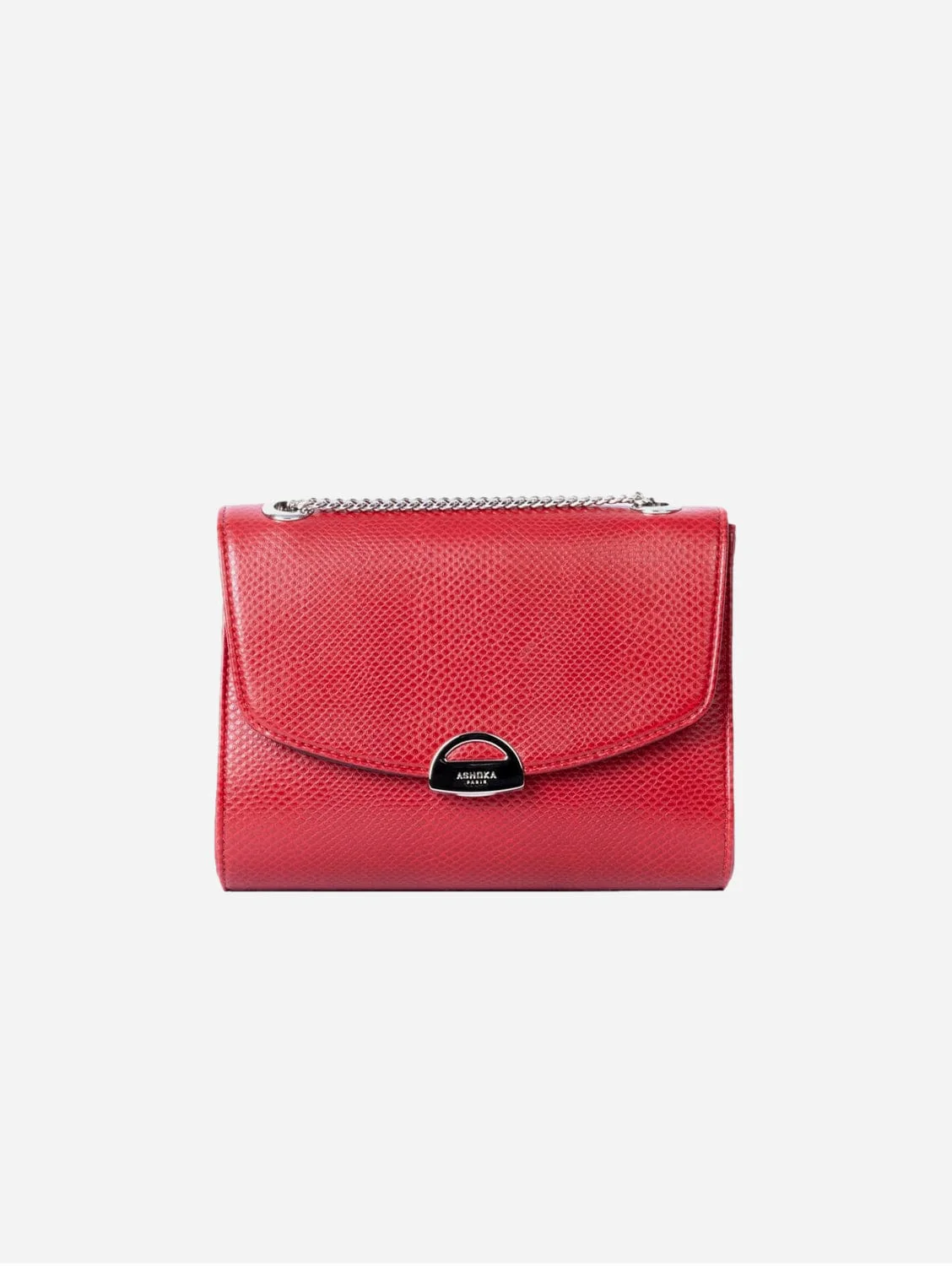 Image of Apple Leather Mini Paname Lizard Vegan Shoulder Bag | Red