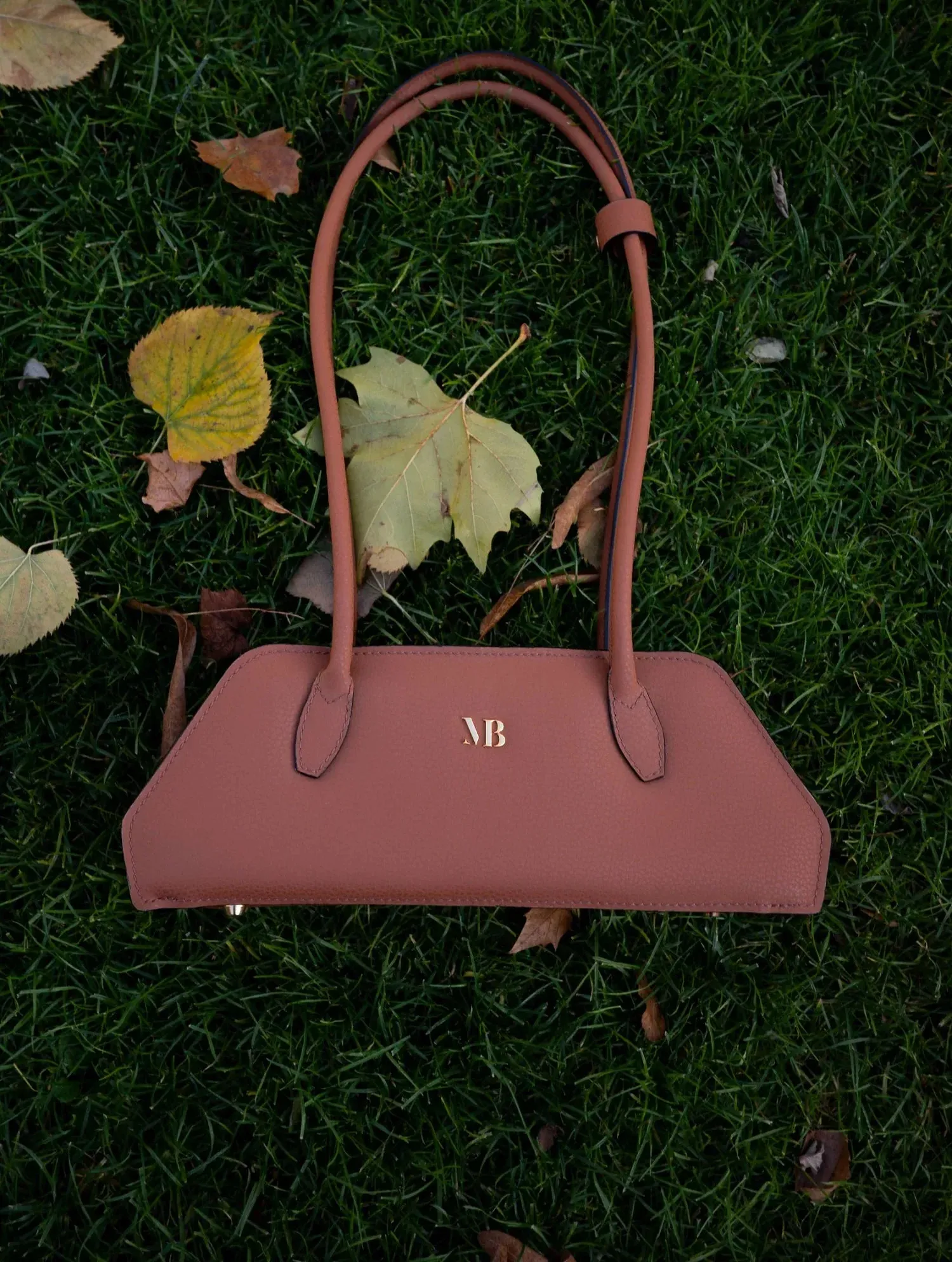 Image of Tessa Vegan Leather Shoulder Bag | Cognac