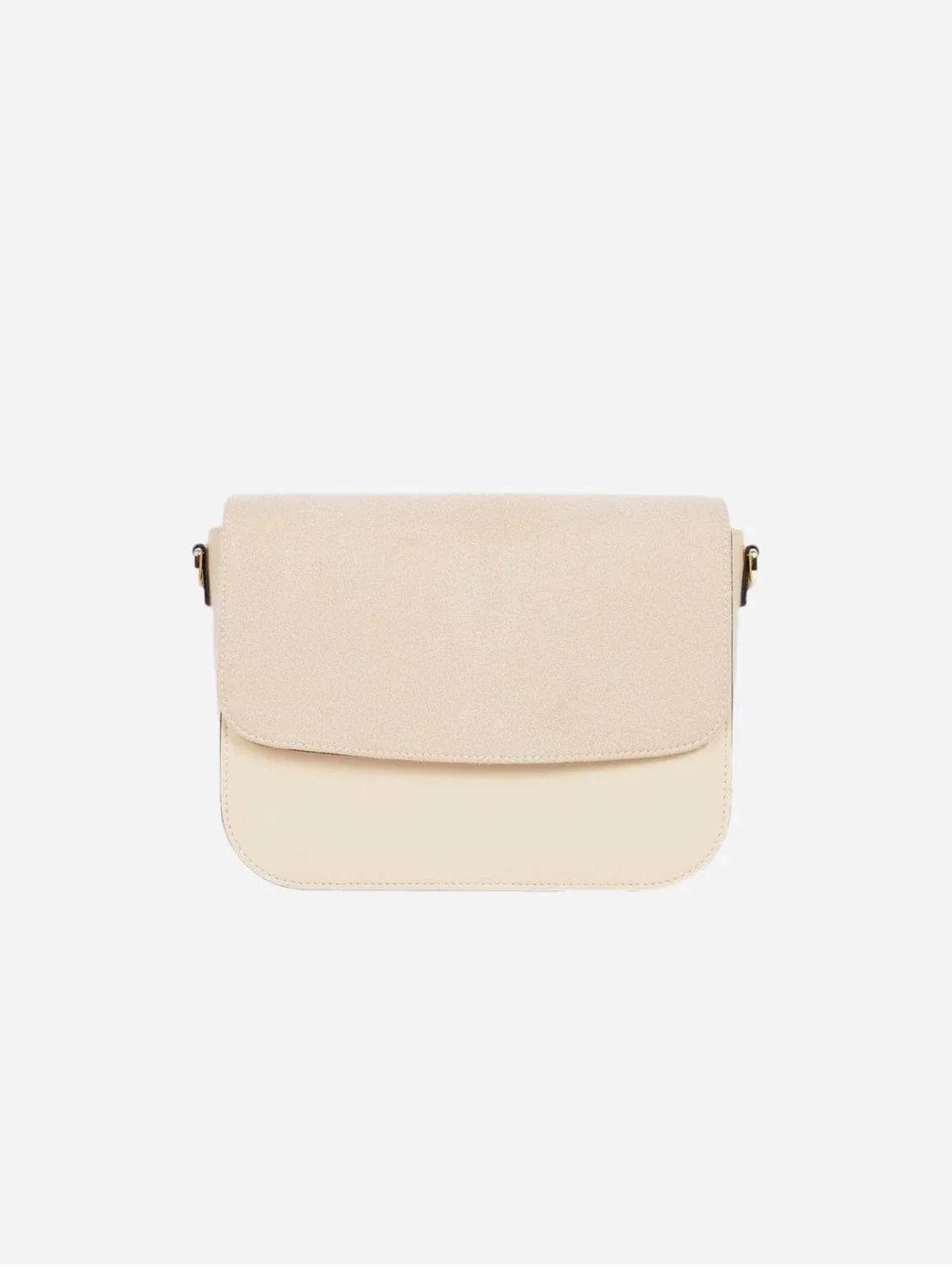Image of Bamboo Leather & Suede Brigitte Vegan Shoulder Bag | Cream